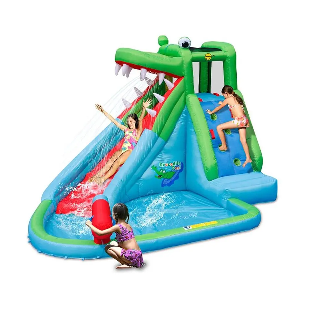Crocodile Pool Water Slide With Climbing Wall & Splash | Weight- 20.03 Kg (3-8 Years) 1