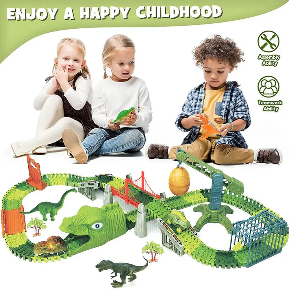 Kidology 142 Pieces Ultimate Dinosaur 360 Track Set (3-8 Years) 1