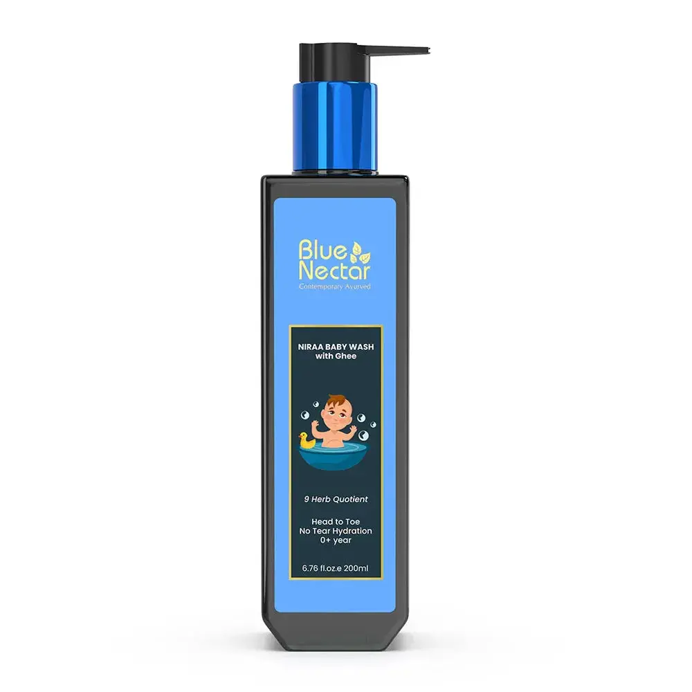 Blue Nectar Niraa Baby Body Wash With Natural Ghee | No Tear Hydration (9 Herbs, 200Ml) 1