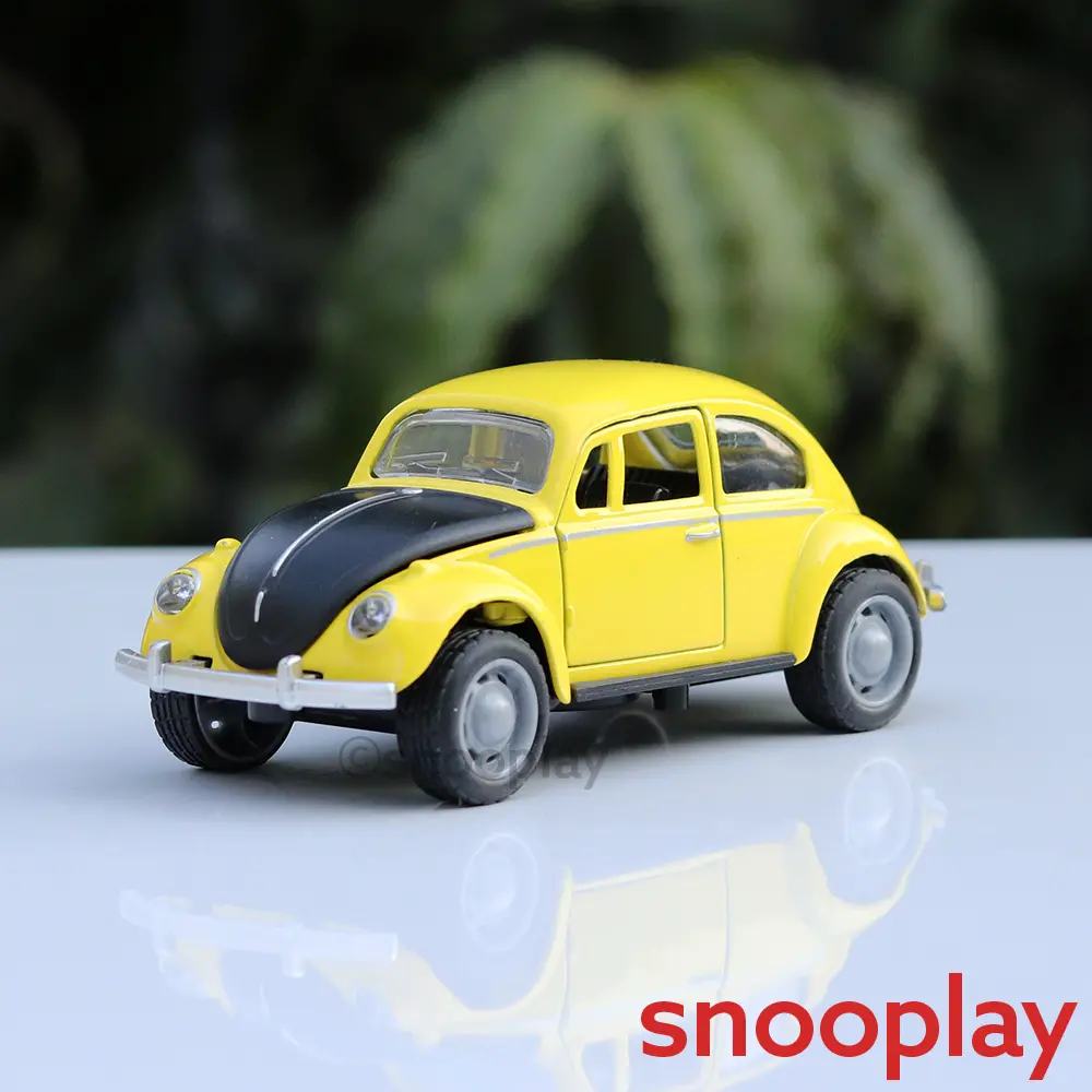 Resembling Wv Beetle Diecast Car - Pullback, Openable Doors/Bonnet, Light & Music | 1:32 Scale (3 Years Till Grown Ups) | Assorted Colours 1