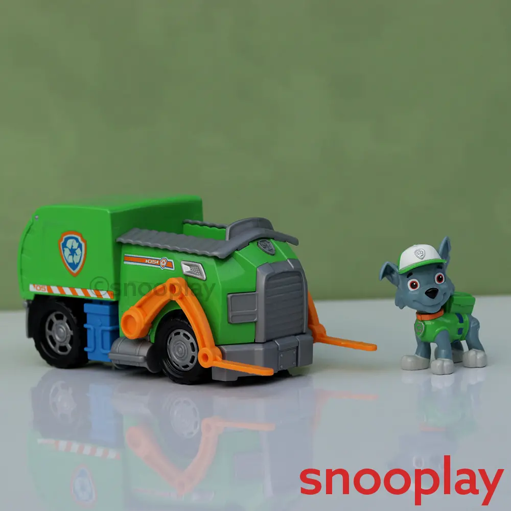 Win Magic Original Paw Patrol Rocky Recycle Truck With Collectible Figure (3-10 Years) 1
