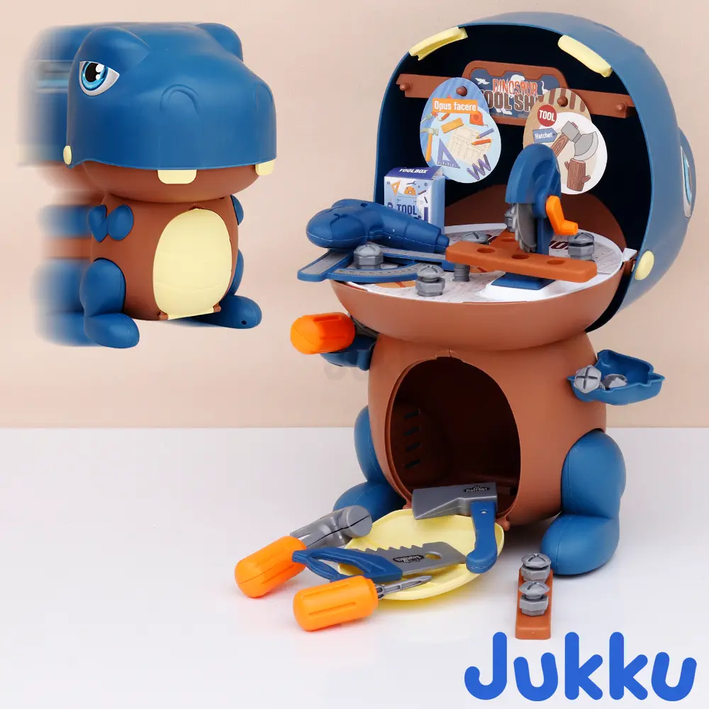 Jukku 42 Pieces Dino Tool Shop Pretend Playset With Toolbox & Accessories (3-8 Years) 1
