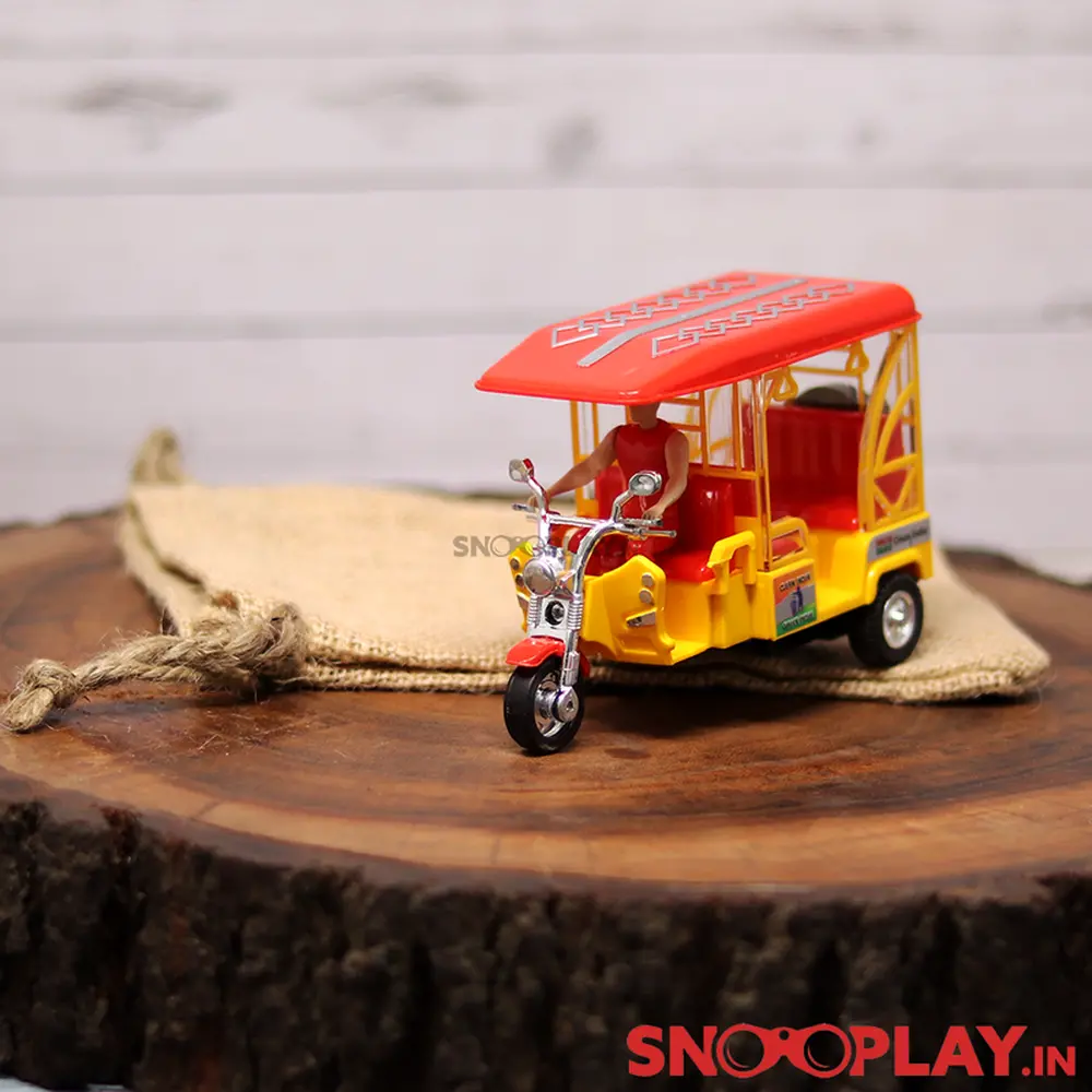 Miniature E-Rickshaw Pullback Toy (1-4 Years) | Assorted Colors 1