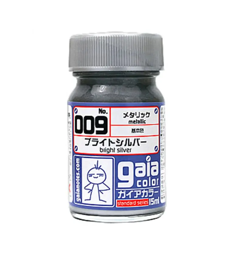Gaianotes Gaia 009 Metallic Bright Silver 15Ml Paint Bottle 1