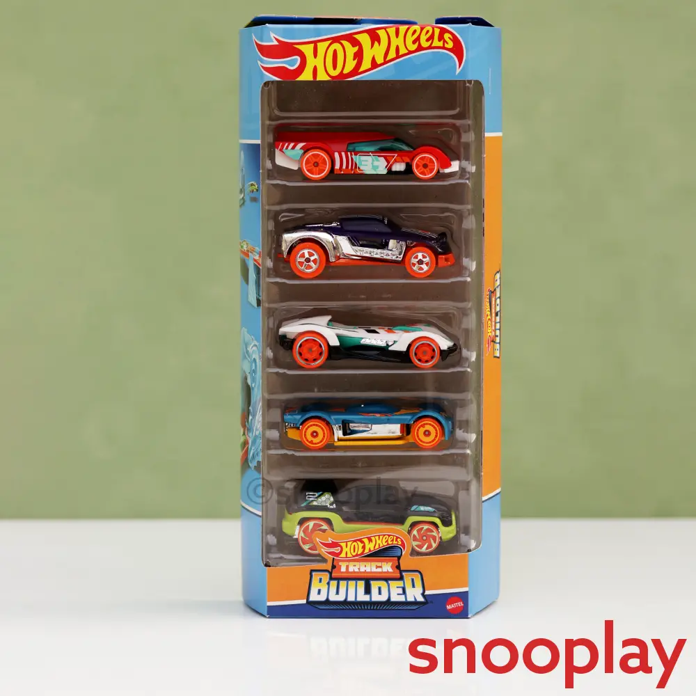 Hot Wheels Diecast  Hw Track Builder- (Gruppo X24, Lightnin' Bug, Roadster Bite, Mach It Go, Drone Duty) - Pack Of 5 | Cod Not Available 1