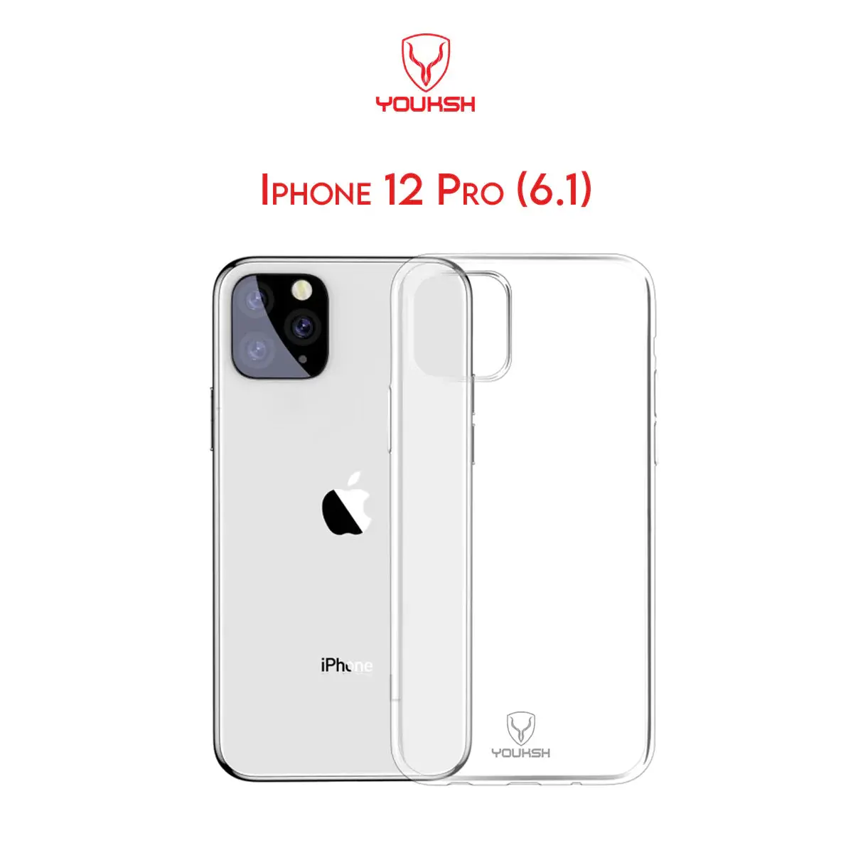 Youksh Apple Iphone 12/12Pro Transparent Case | Soft Shock Proof Jelly Cover 1