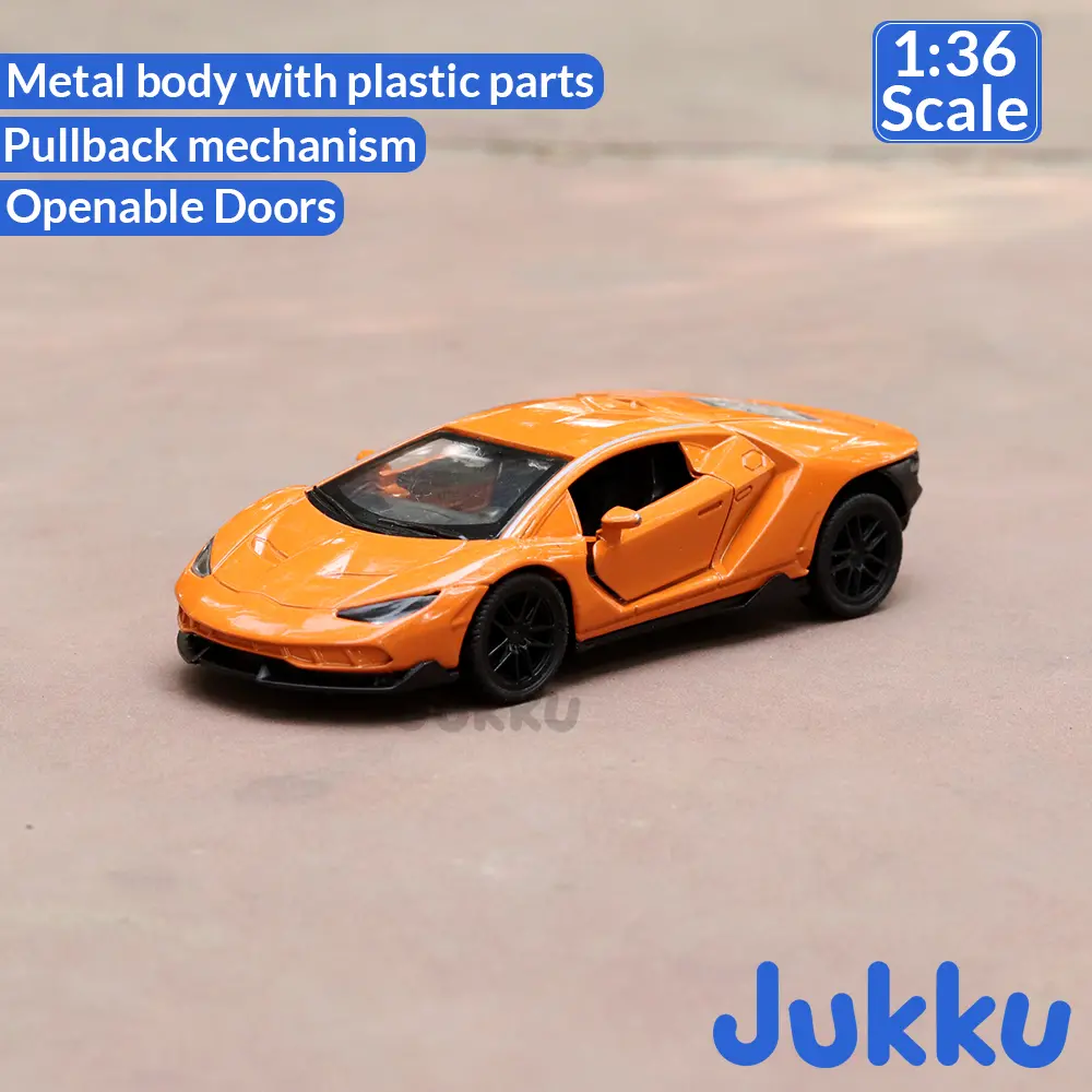 Jukku Resembling Lamborghini Aventador Diecast Car - Pullback, Openable Doors & Bonnet | 1:36 Scale (3 Years Till Grown Ups) 3