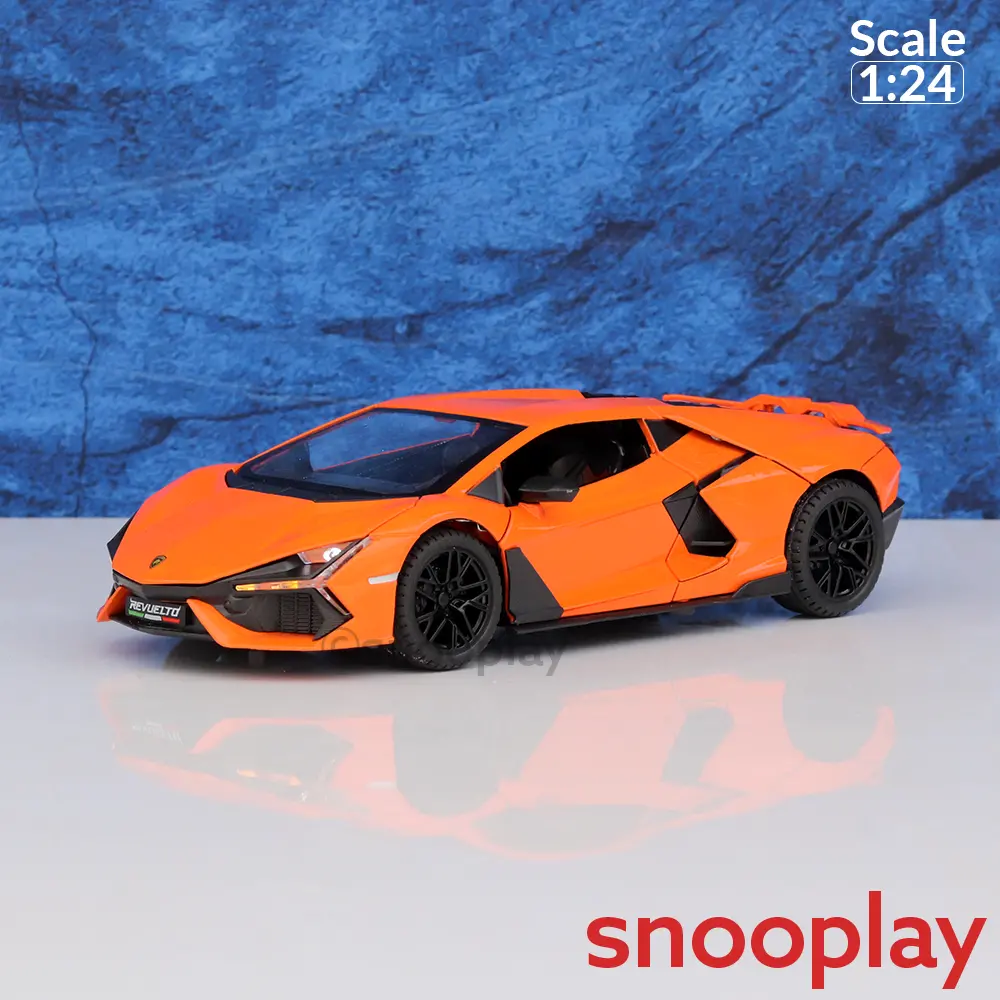 Big Fun Toys Resembling Lamborghini Revuelto Diecast Car - Pull Back, Openable Parts, Sound & Light | 1:24 Scale (3 Years Till Grown Ups) 1