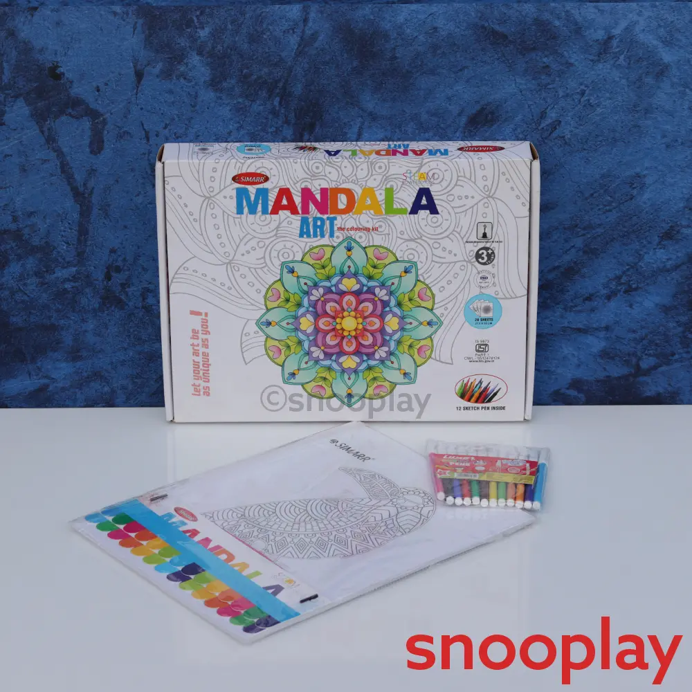 Simarr Mandala Art Kit With 20 Coloring Sheets & Mandala Hangings (9 Years Till Grown Ups) 1