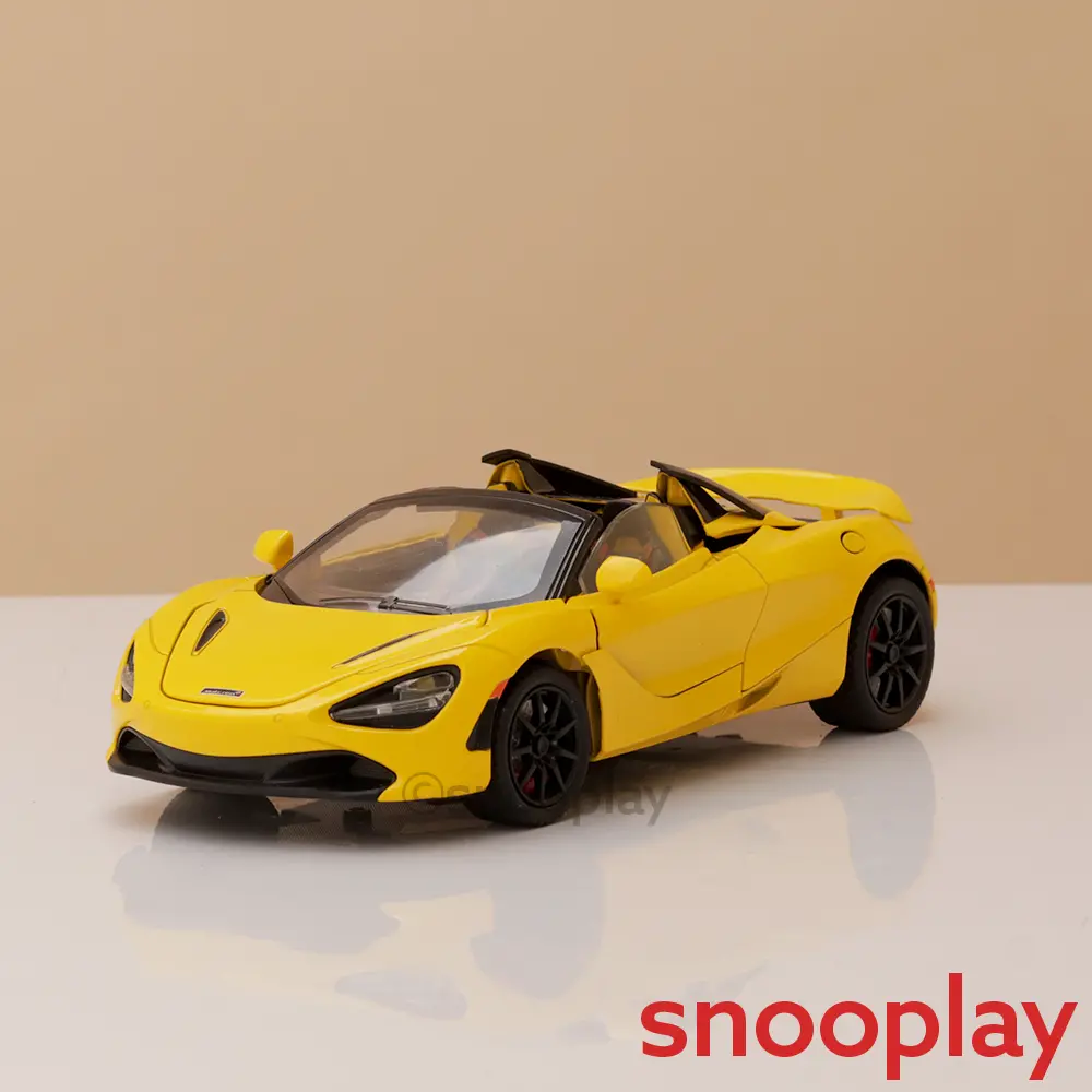 Resembling Mclaren 720S Diecast Car | Pullback, Light & Sound | 1:24 Scale (3 Years Till Grown Ups) 1