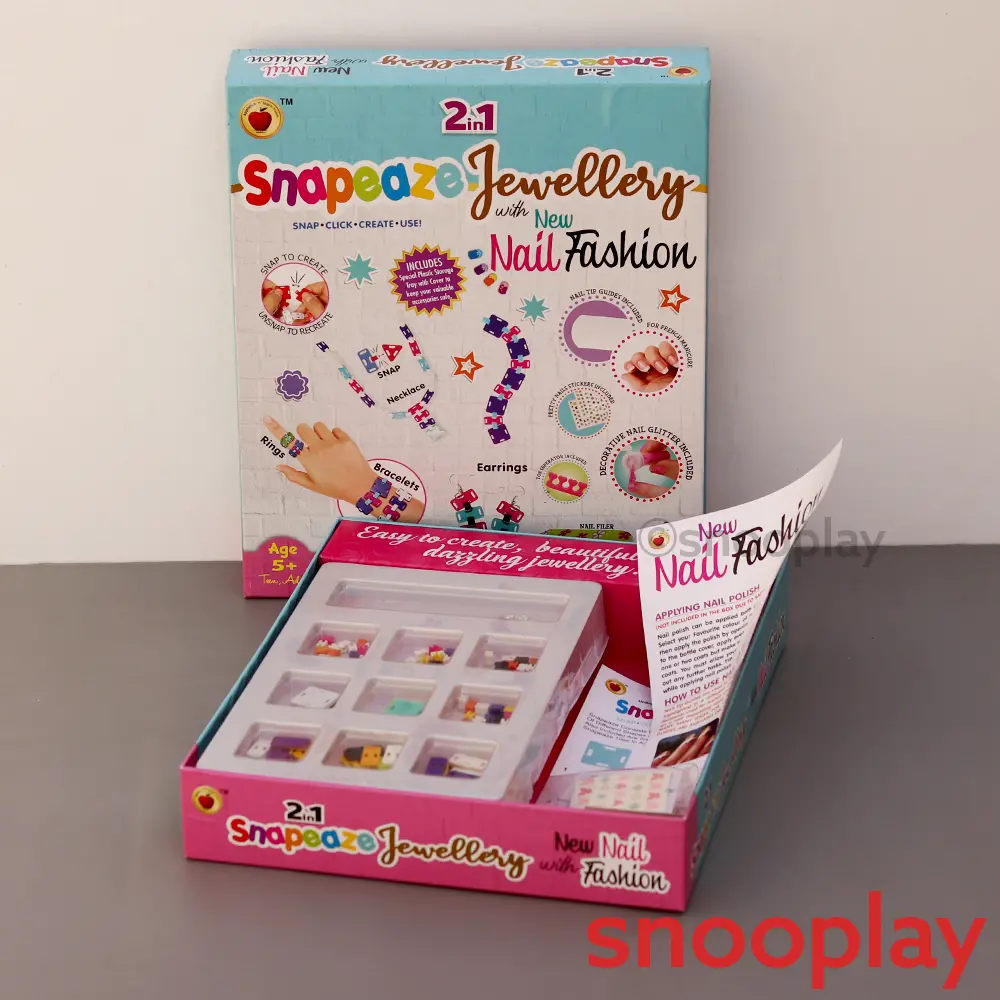 Applefun 'N' Learn 2 In 1 Diy Snapeaze Jewellery With New Nail Fashion (5-12 Years) 1