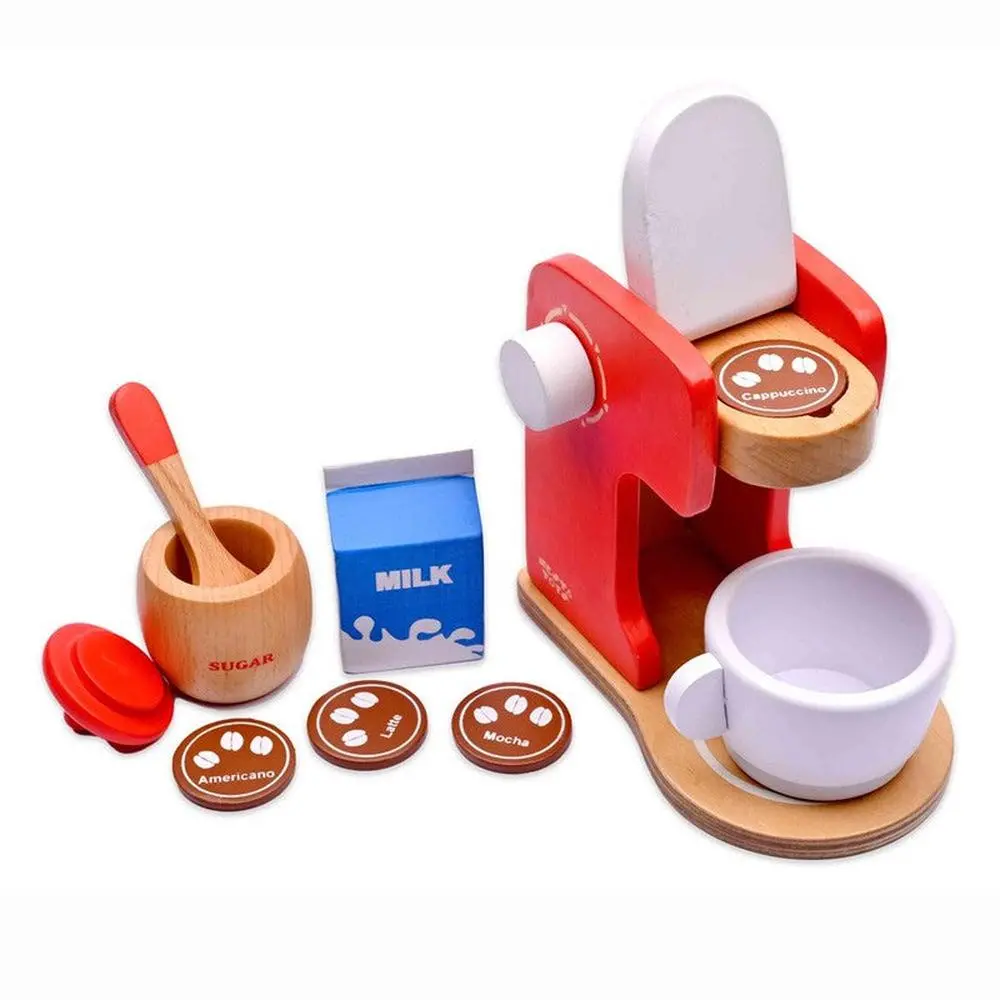 Nesta Toys Brew & Play: 9 Pieces Wooden Coffee Maker Pretend Play Set (3-7 Years) 1