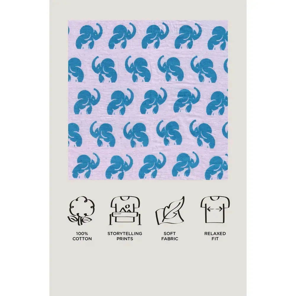 Story Tailor The Elephant & The Barking Dog- Boys Kurta Pajama Set 4