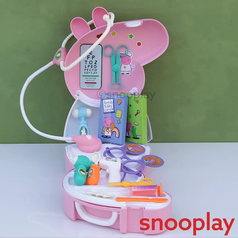 Original Licensed Peppa Pig Backpack Medic Set With Medical Devices - 18 Pieces (3-6 Years) 1