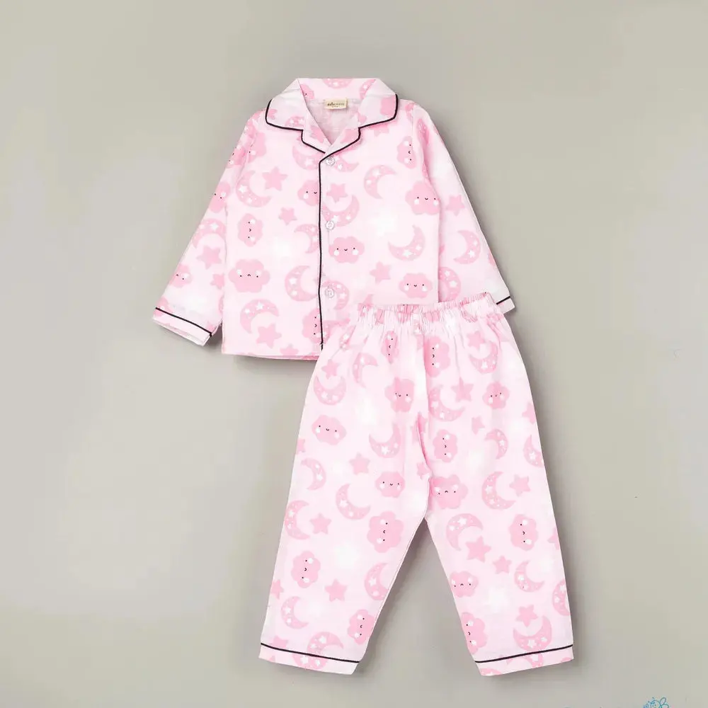 Beelittle Pink Moon 2-Piece Muslin Pyjamas Set 1