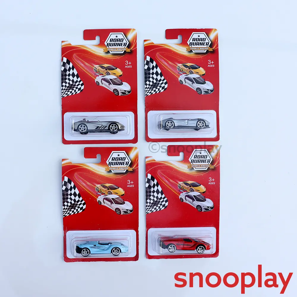 Road Burner Set Of 4 Diecast Super Cars (Resembling Spyder, Elva, Ambuli, Manza) | Scale 1:64 (7 Years Till Grown Ups) | [Rb-4] 1