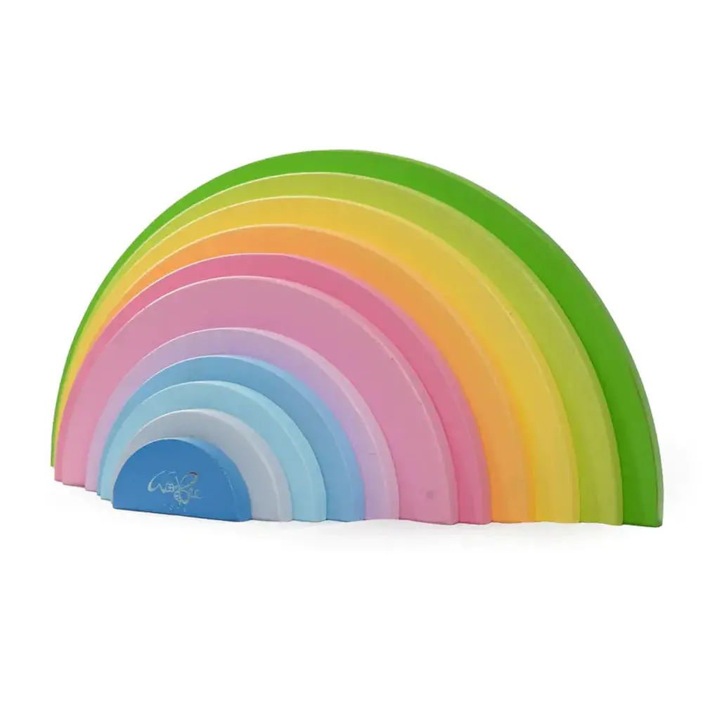 Woodbee Toys Rainbow 12 Pieces Semicircle Wooden Playset 1