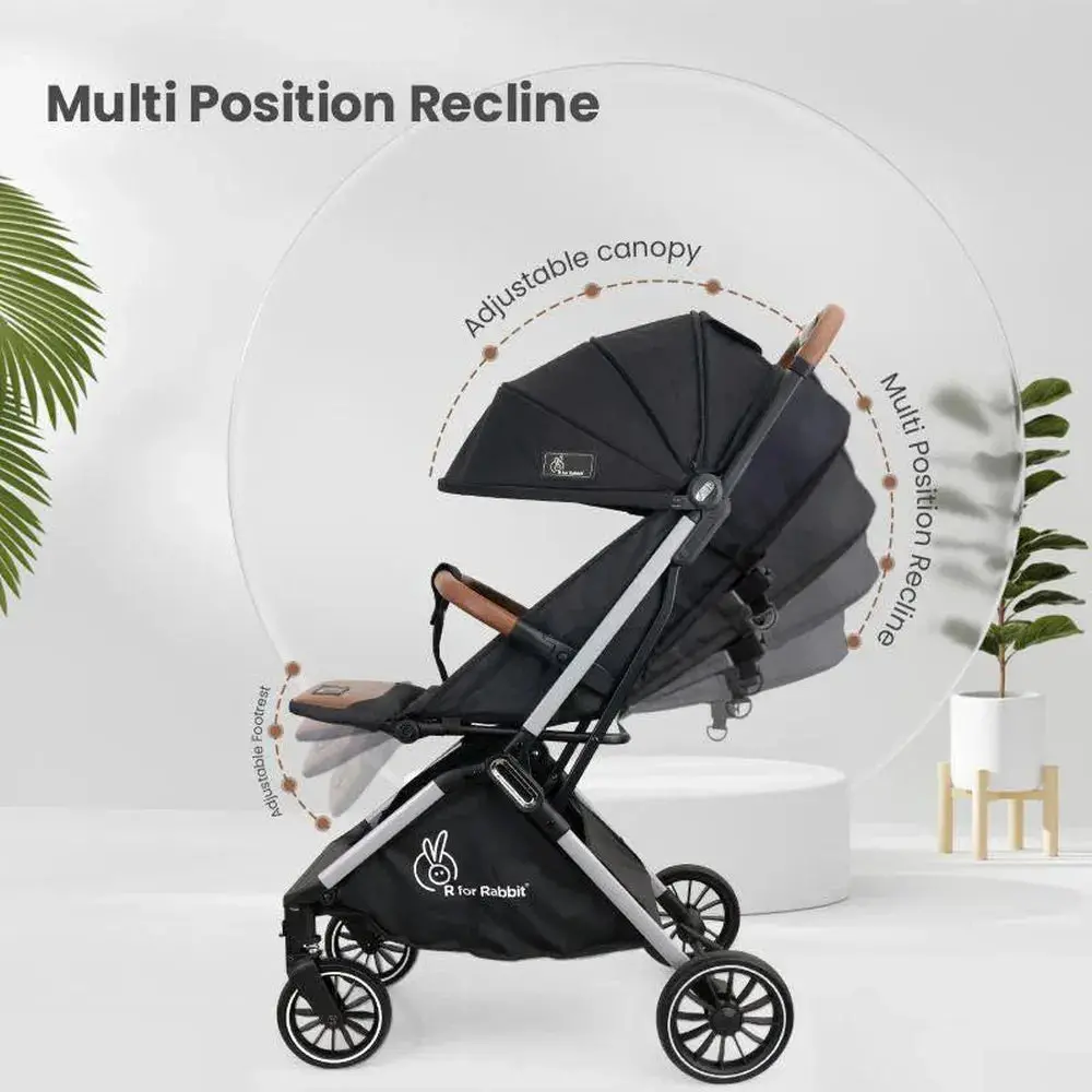 R For Rabbit Street Smart Auto Fold Stroller | Safety Certified, Travel Friendly, Breathable Mesh & 360-Degree Rotation 1