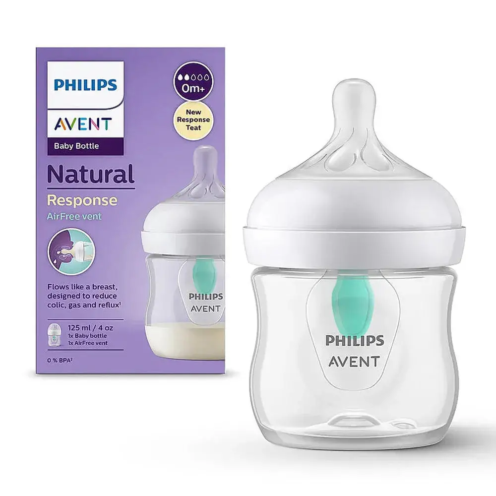 Philips Avent Natural Baby Feeding Bottle - 125Ml | | Natural Response Technology Mimics Breastfeeding (Scy670/01) 1