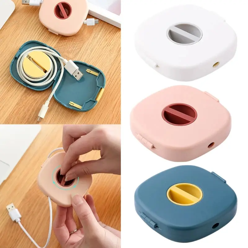 Wire Cable Rotatable Storage Box And Mobile Phone Holder Portable Round 1
