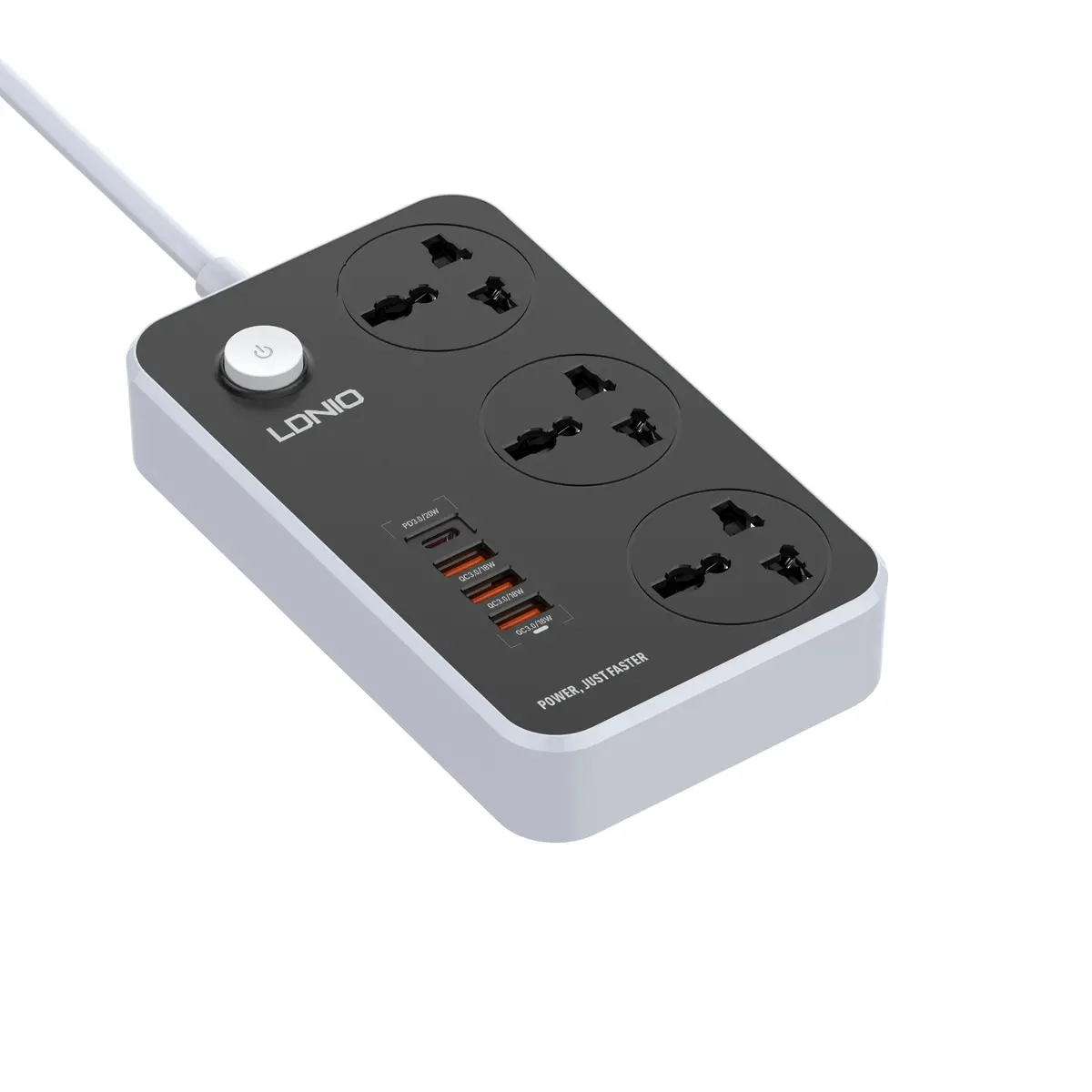 Ldnio Fast Charging Power Extension With 20W Usb C Pd Port & 3 Qc 3.0 Ports Eu Plug Sc3412 1