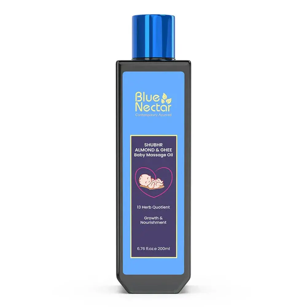 Blue Nectar Shubhr Baby Massage Oil With Natural Ghee And Almond For Growth & Nourishment (13 Herbs) - 100Ml 1