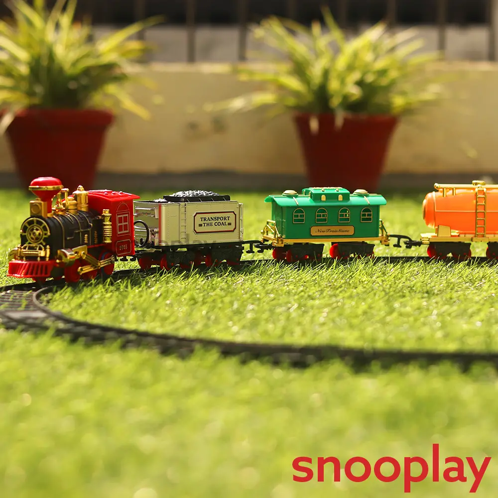 Smoke Engine Toy Train Trackset With Light & Sound - 12 Pieces (3-6 Years) 1