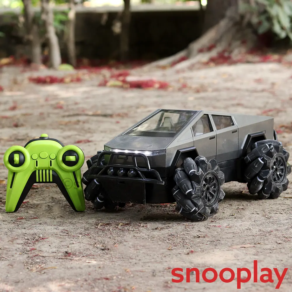 Remote Control Drift Tesla Pickup Truck - 360° Rotation, Monster Tyres, Led Lights & Powerful Sound | 1:12 Scale (6-10 Years) | Assorted Colors 1