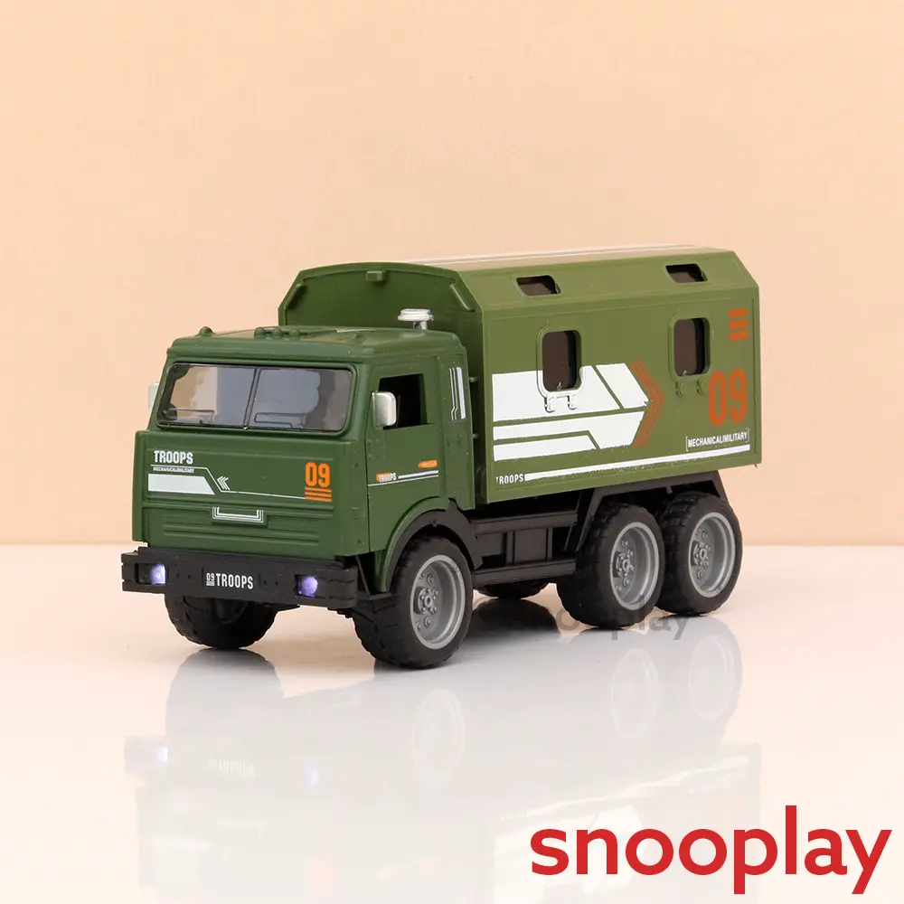 Big Fun Toys Pull Back Military Troops Diecast Truck | Openable Doors, Light & Sound (3 Years Till Grown Ups) 1