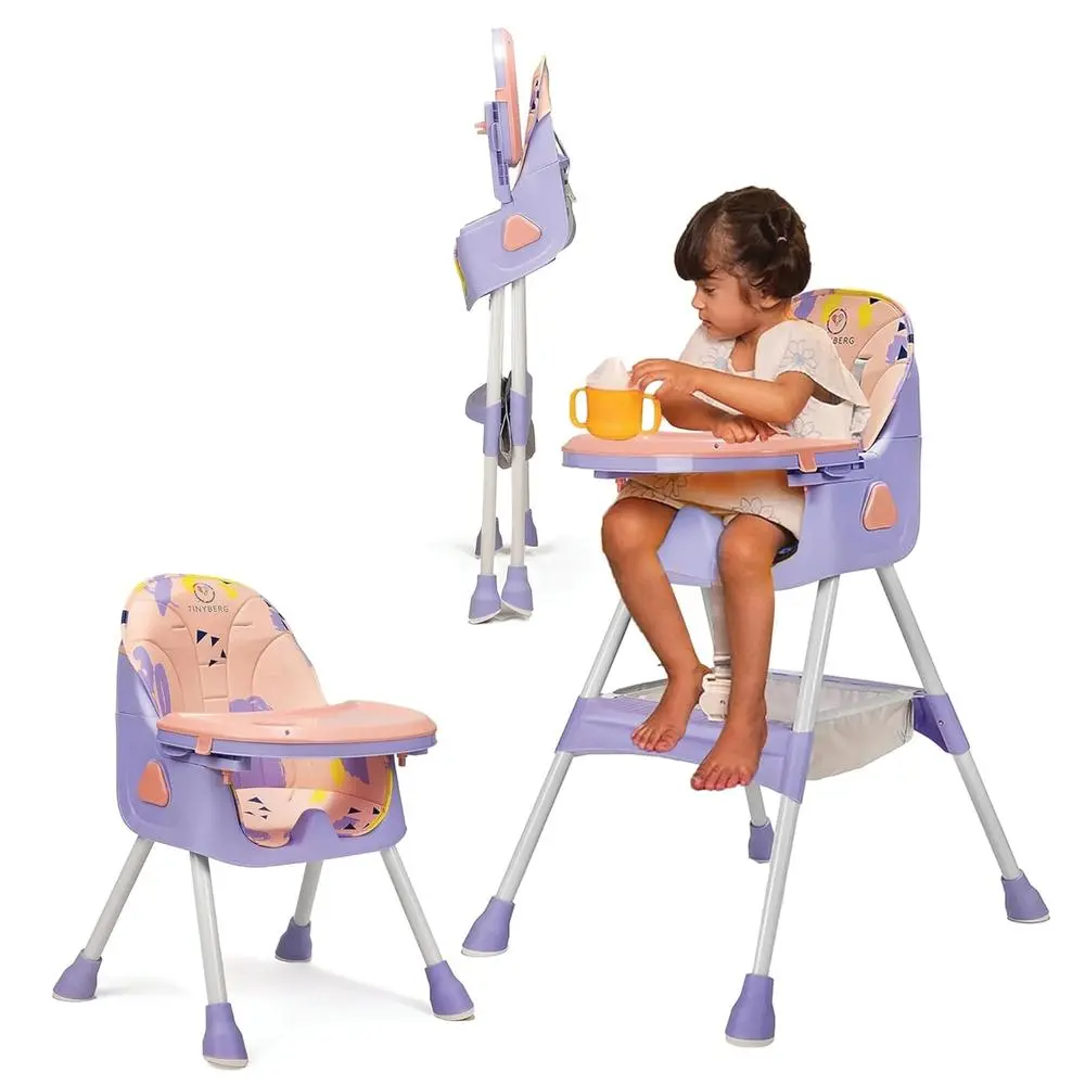 Tinyberg 3-In-1 High Chair With 5 Point Safety Belt | Upto 50 Kg | Foldable & Compact | Anti Skid Base | Wonderseat 1