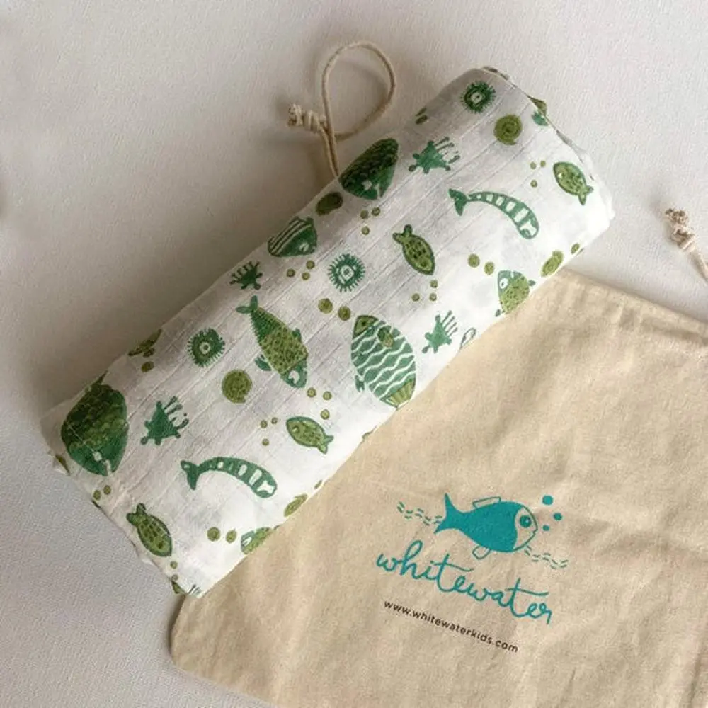 Whitewater Organic Cotton Muslin Swaddle Wrap - Koi 1