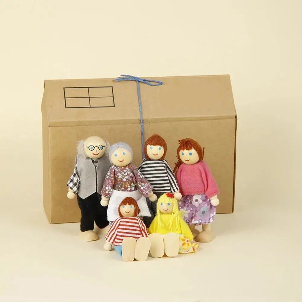 Wooden Pop's Family Doll Set - 6 Pieces (1-5 Years) 1
