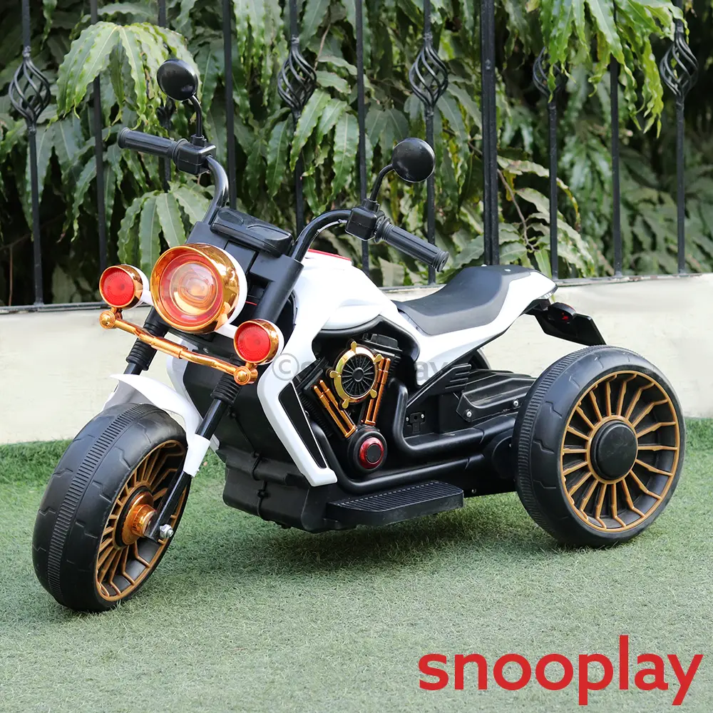Parental & Self Control | Battery Harley Ride-On Bike | Foot Accelerator, Bluetooth Connectivity, Honk, Music & Light (2.5-8 Years) 1