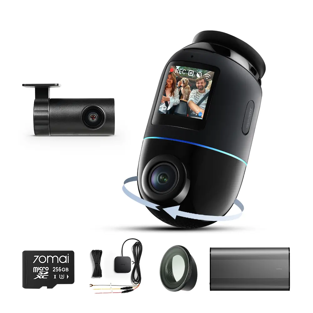 360° Full View: 4K Omni Front Cam + Rear Cam + Memory Card + Hardwire Kit + Cpl Filter + Battery 1