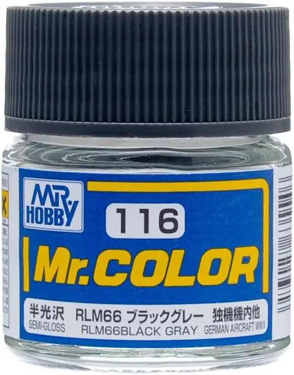 Mr. Hobby Mr. Color C116 Semi Gloss Rlm66 Black Gray 10Ml Bottle 1