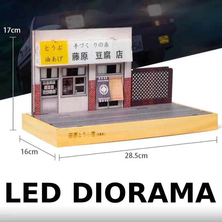 1/32 Scale Fujiwara Tofu Shop Diorama Display Set With Built In Led 1