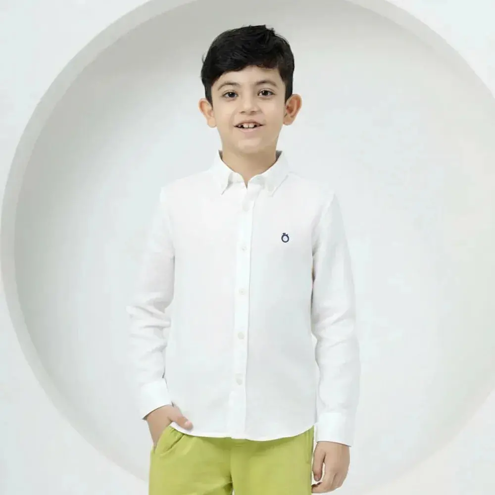 Trussardi Junior White Shirt With Greyhound Logo (Boy) 1