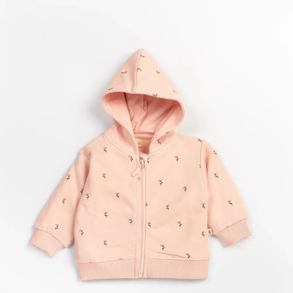 Beelittle Tiny Pink Flowers Cotton Hoodie 1