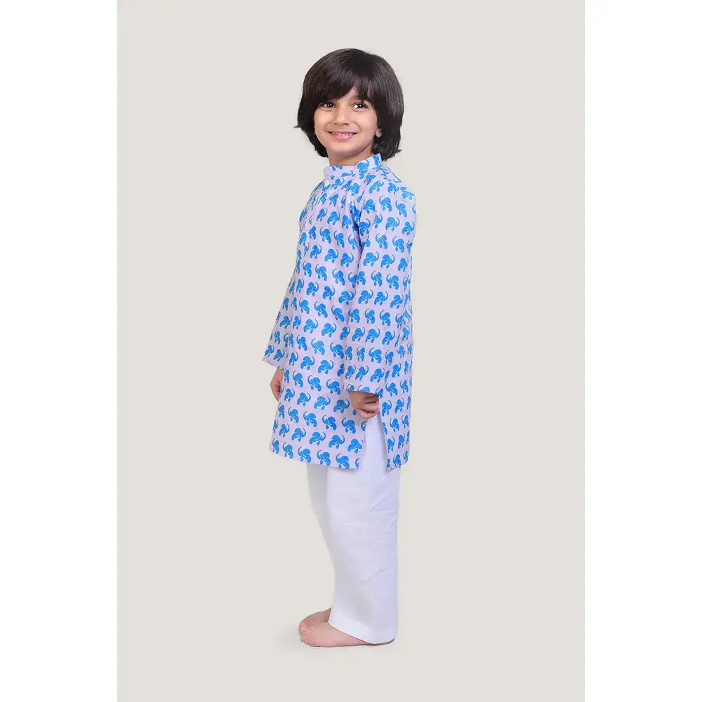 Story Tailor The Elephant & The Barking Dog- Boys Kurta Pajama Set 3