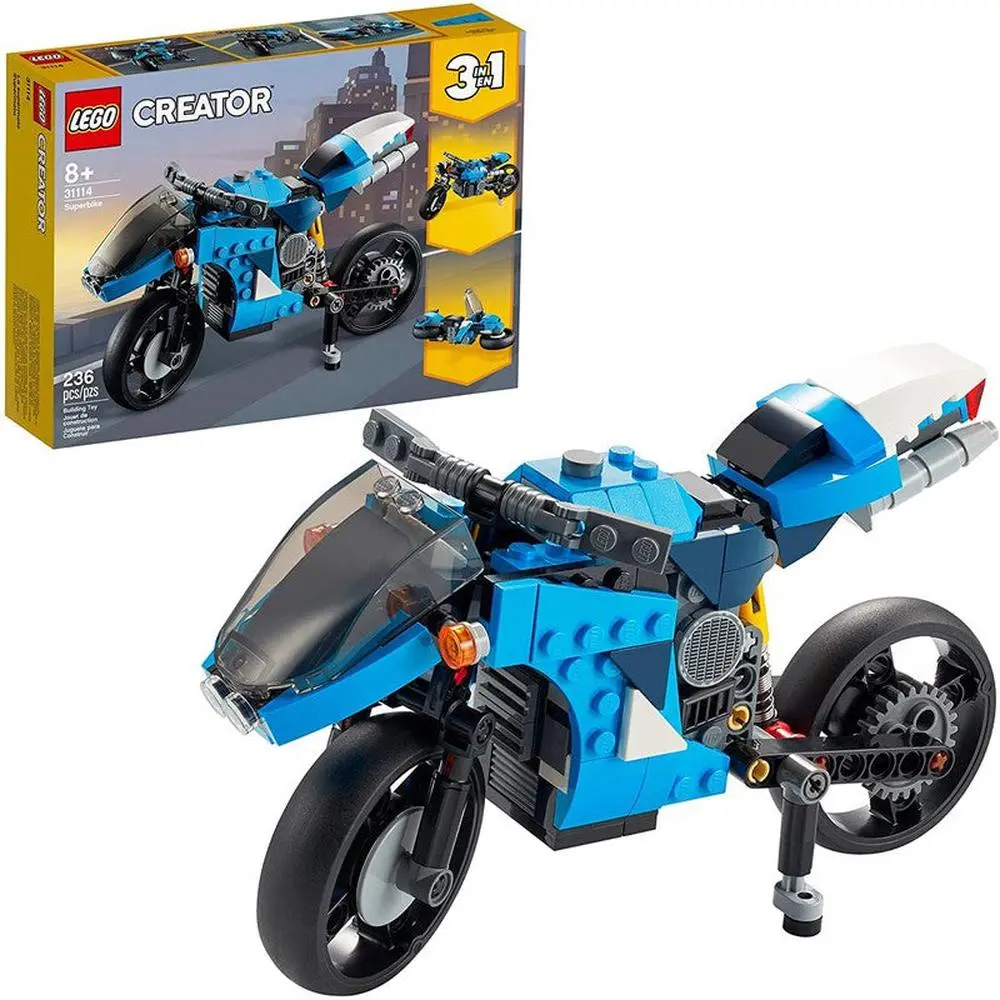 Lego Creator New 2021 3 In 1 Superbike Building Blocks | 31114 - 236 Pieces (8-14 Years) 1