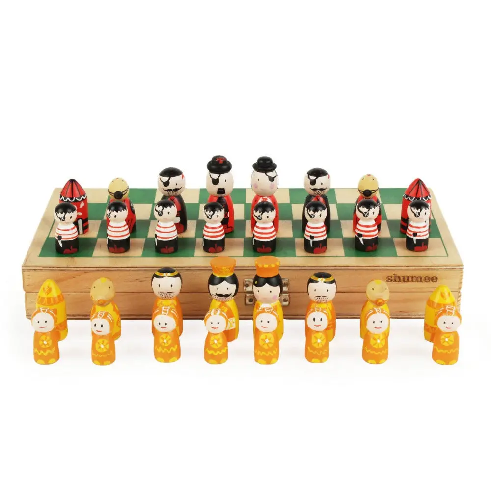 Shumee Classic Wooden Chess Board Game - Pirates Vs Royals Edition (6 Years Till Grown Ups) 1