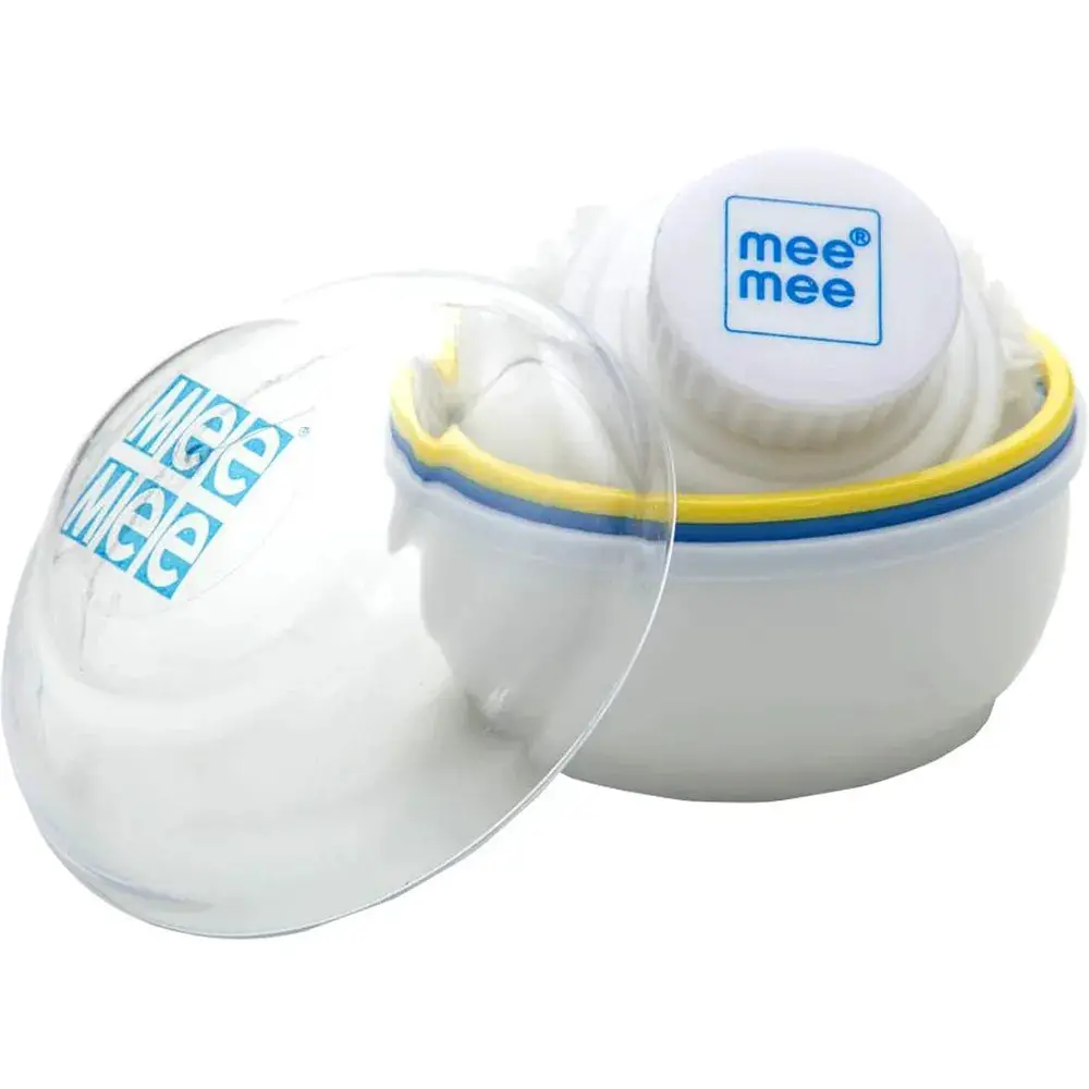 Mee Mee Soft Feel Baby Powder Puff - 80G | Box Holder Container For New Born And Kids 1