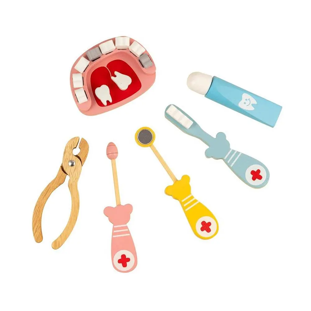 Playbox 16 Pieces Wooden Happy Teeth Set - Dentist Role-Play (3-7 Years) 1