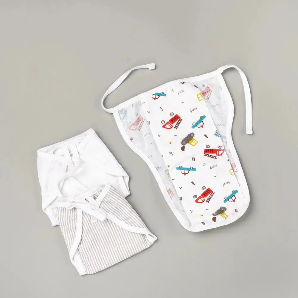 Beelittle 3-Pack Organic Stuffed Muslin Nappy Set 1