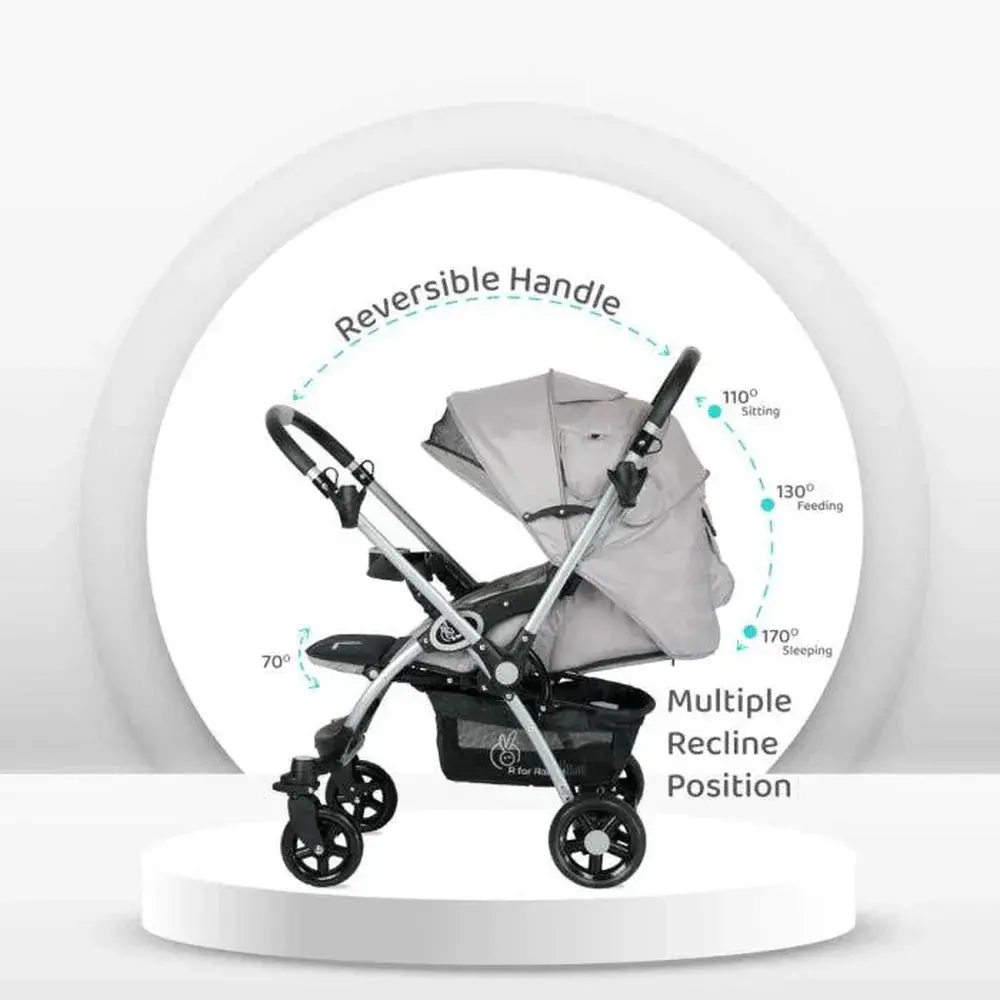 R For Rabbit Chocolate Ride Stroller - Reversible Handle, Multiple Recline Positions, Cup Holder With Meal Tray, 5 Point Safety Harness, Storage Basket 1