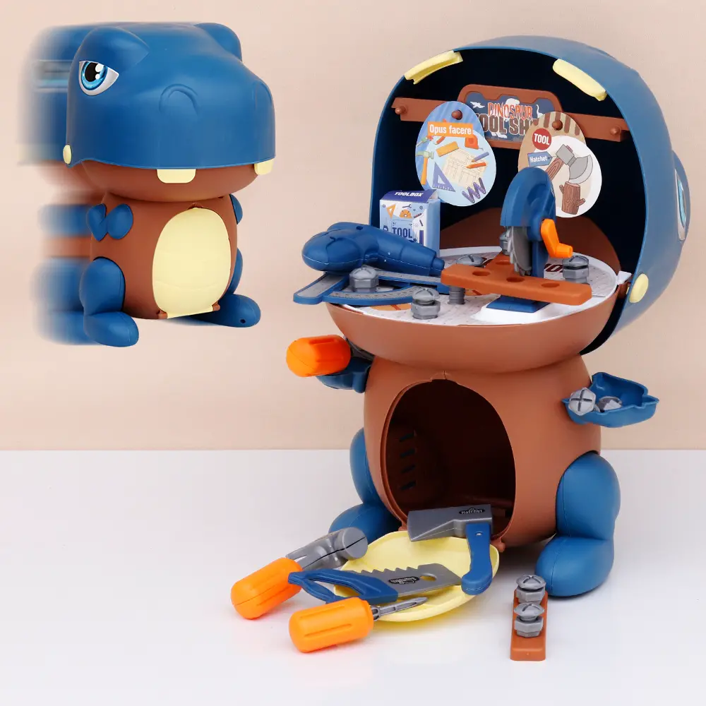 Jukku 42 Pieces Dino Tool Shop Pretend Playset With Toolbox & Accessories (3-8 Years) 2