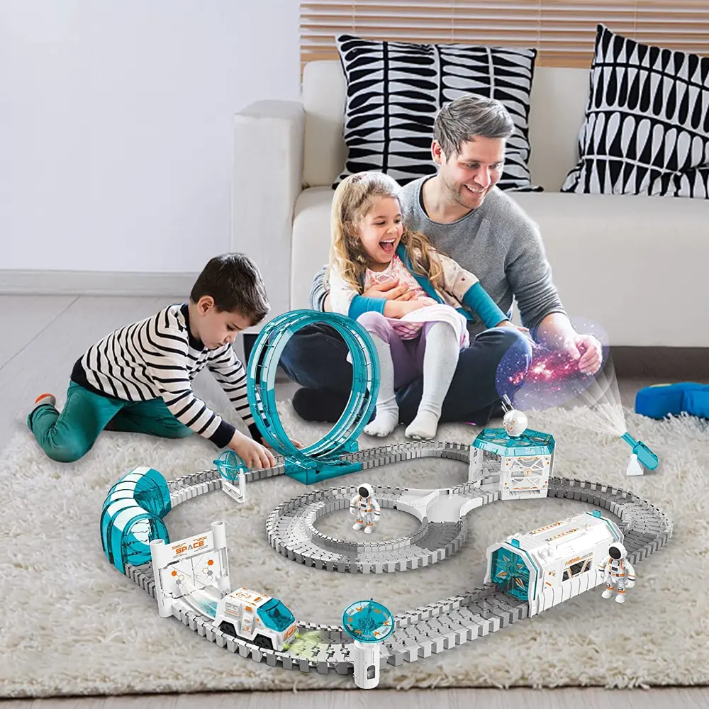Sms Play & Smile Space Explore Train Track Set | Battery Operated - 204 Pieces (3-8 Years) 1