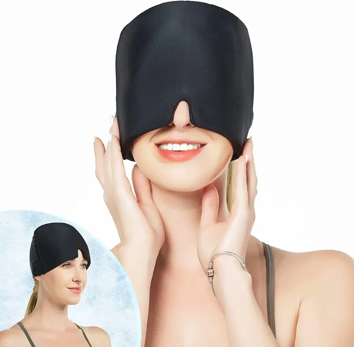 Migraine Relief Reusable Ice Gel Cap For Sinus Pressure, Tension, Headache & Stress, Swollen Eyes 1