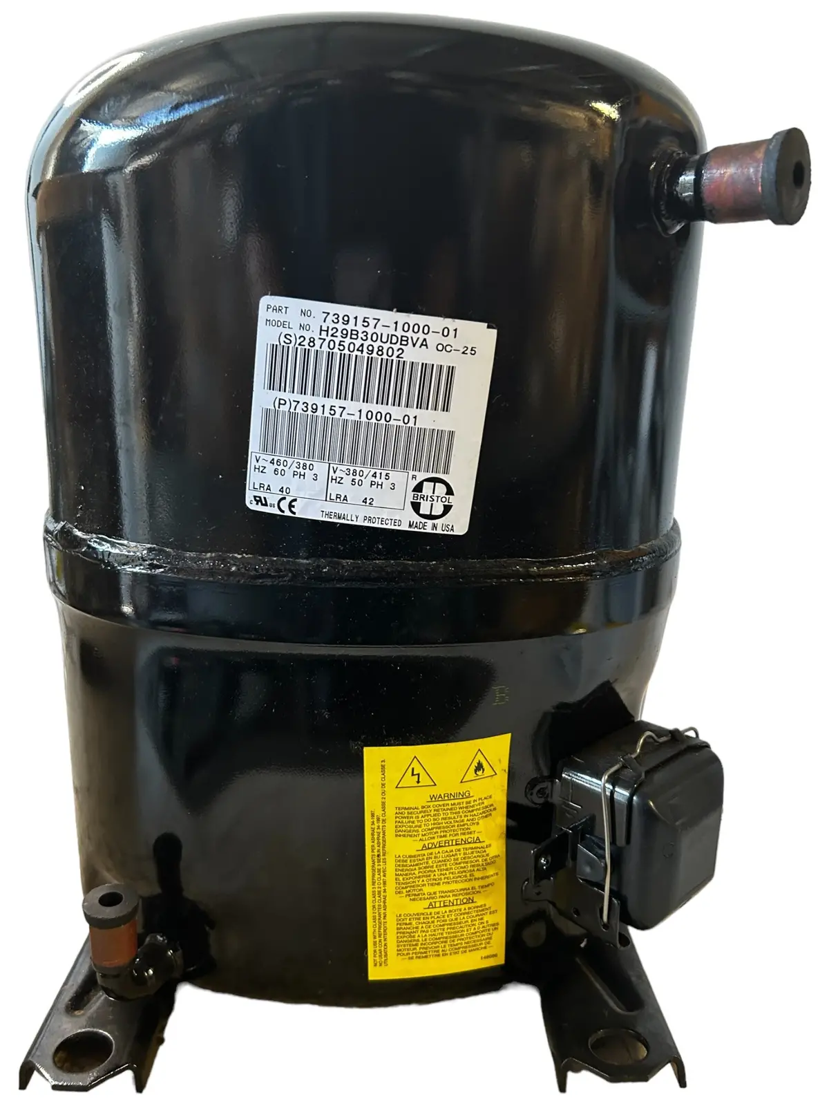 Bristol, H29b30udbva, Mcquay, 067305601, R22, 460V, 30,000 Btu Compressor - New In Box 1