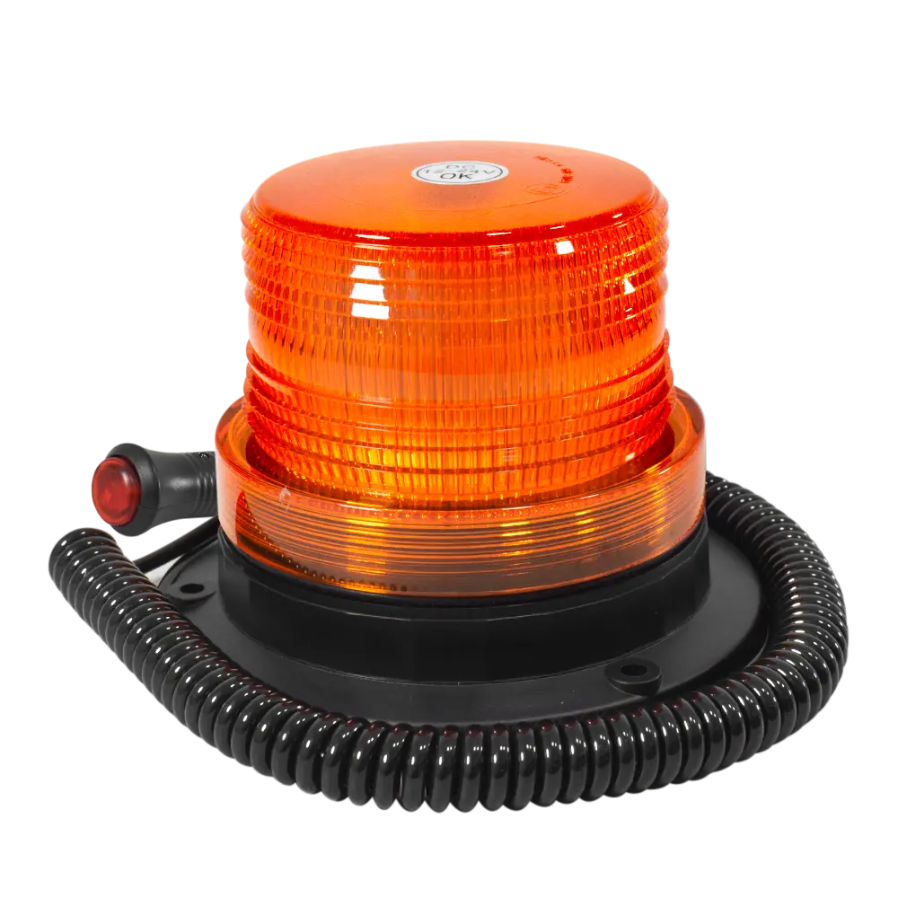 Circulina Estroboscópica Led Mediano Con Imán 12V 24V Ambar Gpc 1